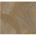 Taupe and gold banana leaf wallpaper · Khroma Serica RIC204