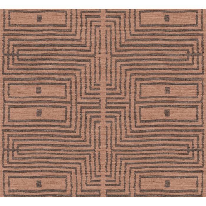 Papel pintado étnico moderno geométrico terracota y marrón · Khroma Serica RIC301