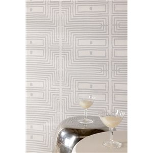 Ethno-Tapete mit geometrischem Muster in Creme und Grau 2