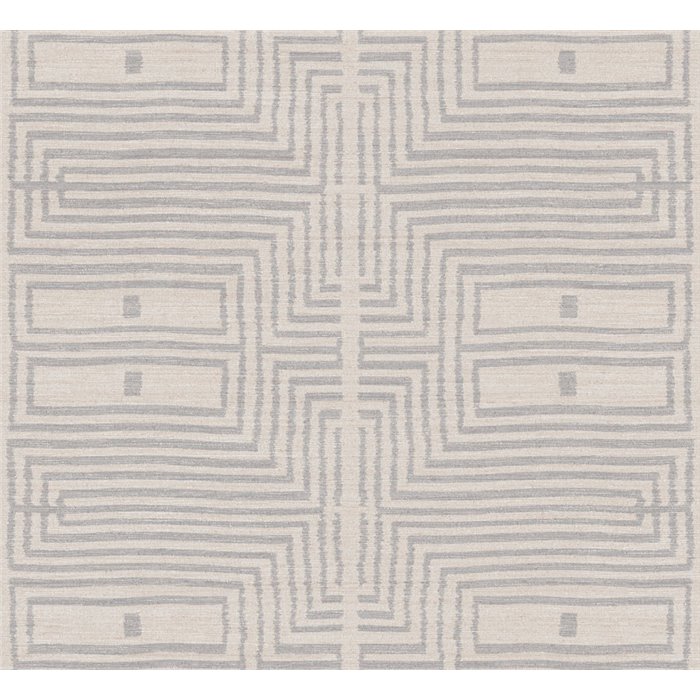 Papel pintado étnico geométrico blanco crema y gris · Khroma Serica RIC302