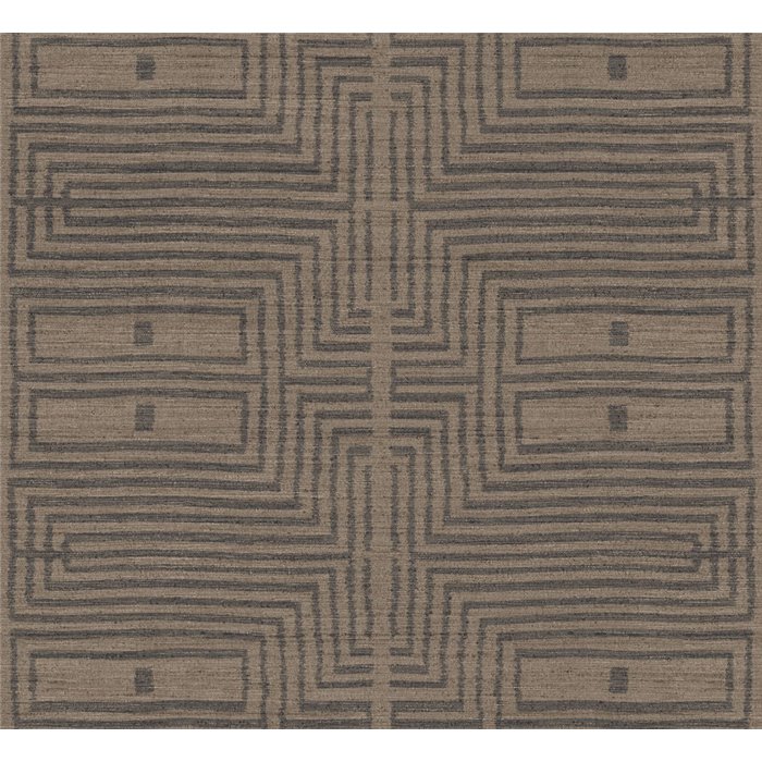 Contemporary ethnic brown and black geometric wallpaper · Khroma Serica RIC303