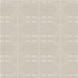 Papel pintado étnico geométrico beige con efecto textil