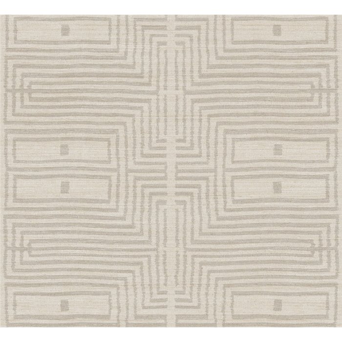 Papier peint géométrique ethnique beige effet textile · Khroma Serica RIC304