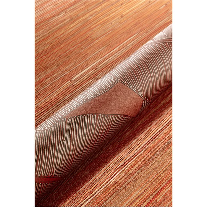 Papel pintado de cáñamo tejido terracota y beige · Khroma Serica RIC403