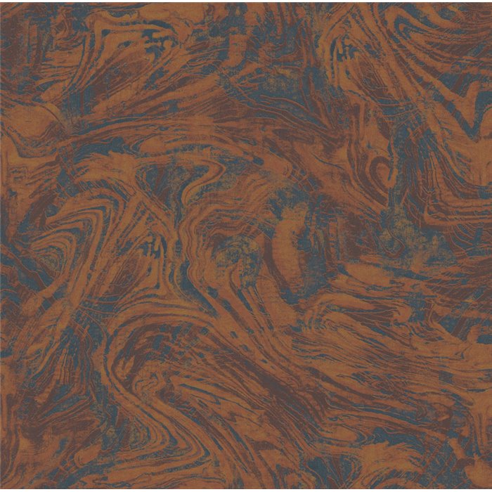 Abstract marbled wallpaper in brown and petrol blue · Khroma Erosion ERO401