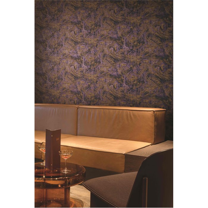 Metallic gold and violet abstract wallpaper · Khroma Erosion ERO403