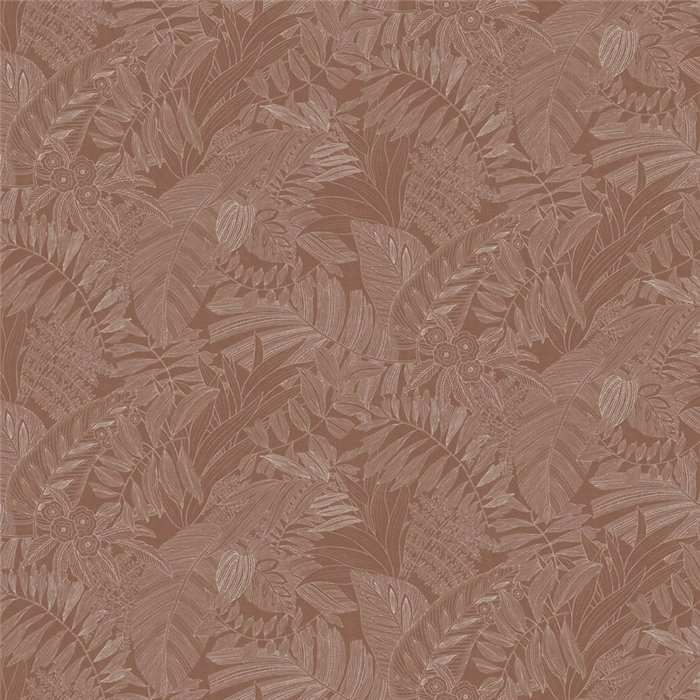 Papier peint floral tropical brun rosé · Khroma Ray RAY201