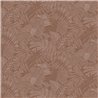 Papel pintado floral tropical marrón rosado lineal