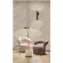 Beige tropical leaf wallpaper with linework · Khroma Ray RAY203