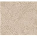 Papier peint floral tropical beige au dessin linéaire · Khroma Ray RAY204