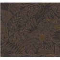 Dark brown tropical wallpaper with bronze foliage · Khroma Ray RAY205