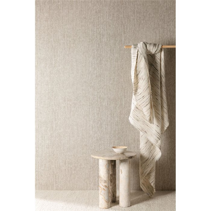 Papier peint beige effet tissé à trame verticale · Khroma Tessura TES101