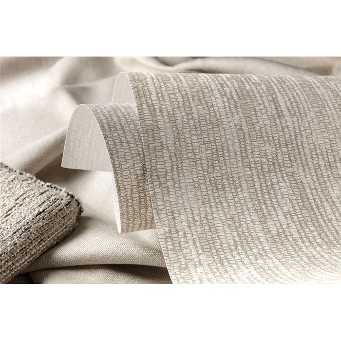 Beige weave-effect wallpaper with vertical texture · Khroma Tessura TES101