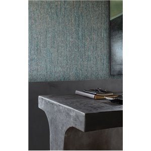 Contemporary teal woven-effect wallpaper 2
