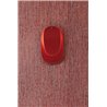Red woven-effect wallpaper with vertical blue-grey lines · Khroma Tessura TES104