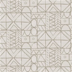 Papier peint bogolan blanc crème