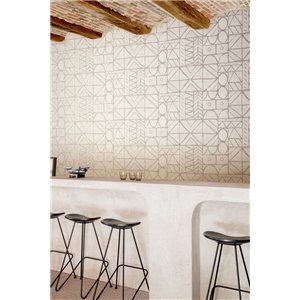 Papier peint bogolan blanc crème 2