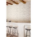 Papier peint bogolan blanc crème · Khroma Tessura TES301