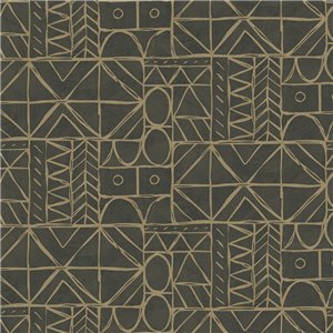 Papier peint bogolan vert mat