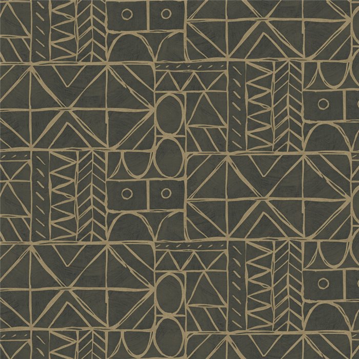 Green matte bogolan wallpaper · Khroma Tessura TES303