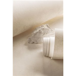 Papier peint uni texturé blanc crème effet minéral 2