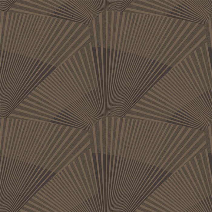 Papier peint géométrique Art déco marron et noir · Khroma Caldera CAL201