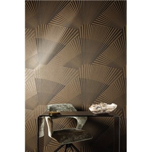 Brown and black Art Deco geometric wallpaper 2
