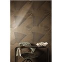 Papier peint géométrique Art déco marron et noir · Khroma Caldera CAL201