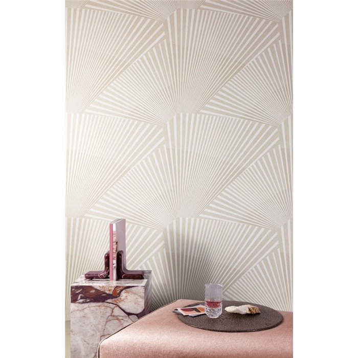 Beige Art Deco fan wallpaper · Khroma Caldera CAL202