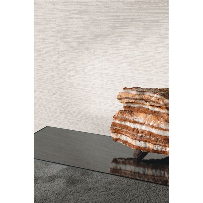 Papier peint beige effet textile à trame horizontale · Khroma Caldera CAL302