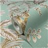 Tropical leaves wallpaper in green and gold · 82341