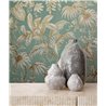 Tropical leaves wallpaper in green and gold · 82341