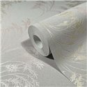 Botanical leaves wallpaper in grey and gold ·  82343
