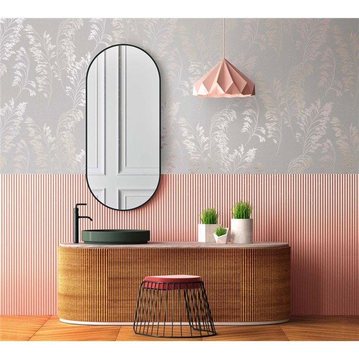 Tapete mit botanischen Blättern in Grau und Gold ·  82343