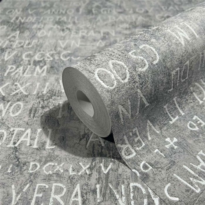 Papier peint lettres typographiques gris industriel ·  82367