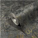 Papel pintado letras doradas gris oscuro ·  82368
