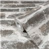 Papel pintado ladrillo visto gris y marrón estilo industrial
