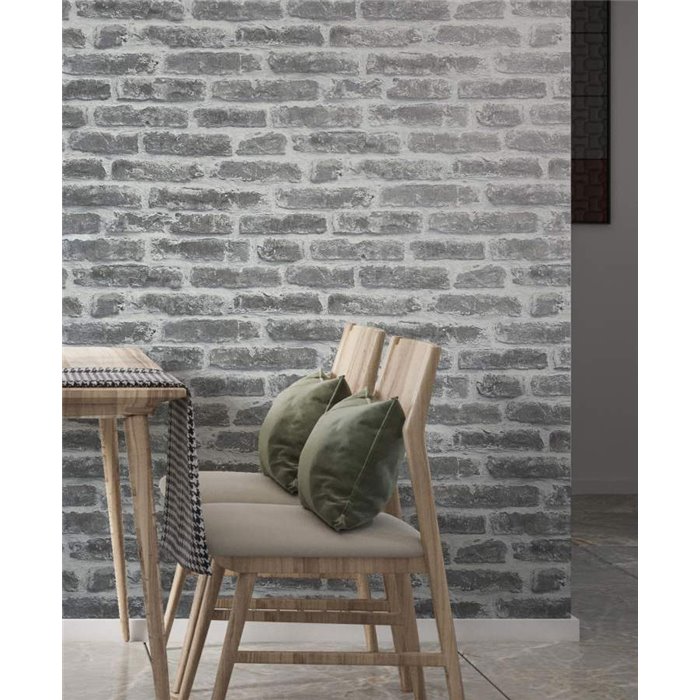 Grey industrial brick effect wallpaper ·  82378