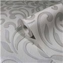 Arabesque silver grey metallic wallpaper ·  82384