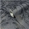 Classic damask wallpaper in dark grey and black · 82391