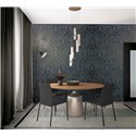 Papier peint damas classique gris foncé et noir ·  82391