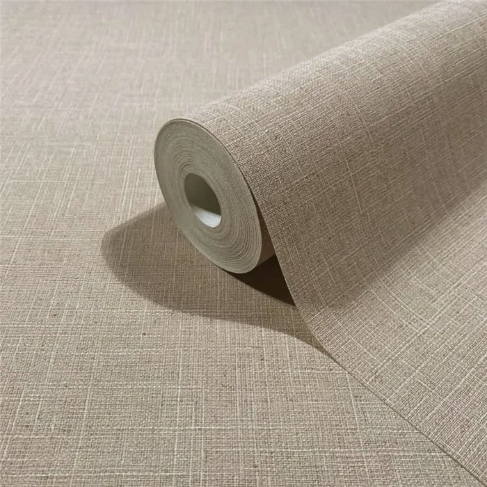 Beige Uni-Tapete in Leinenoptik ·  35762