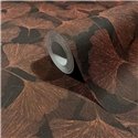 Ginkgo leaf wallpaper in black and copper ·  35779