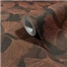 Papel pintado hojas de ginkgo negro y cobre