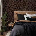 Papel pintado hojas de ginkgo negro y cobre ·  35779