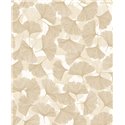 Papel pintado hojas de ginkgo Japandi beige y blanco ·  35784