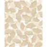 Papel pintado hojas de ginkgo Japandi beige y blanco · 35784