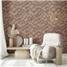 Geometric herringbone boho wallpaper brown and beige · 35789