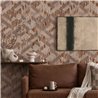 Papel pintado espiga geométrica boho marrón y beige ·  35789