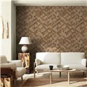 Papel pintado geométrico de cubos 3D marrón y beige ·  35790